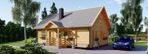 Бревенчатый дом ЭММА (44+44 мм + утеплитель), 70 м²
