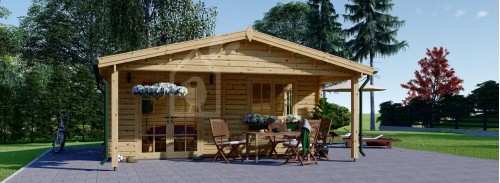 Бревенчатый домик CAMILA (44 мм), 6x6 м (20#039;x20#039;), 36 м²