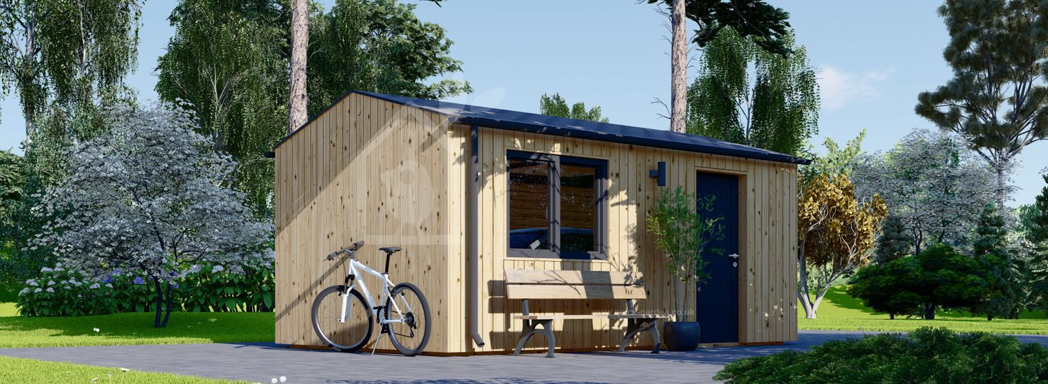 Single Wooden Garage SILVIA (34 mm + Cladding), 3.4x5.4 m (11'x18'), 20 m²