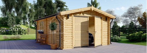 Одинарный деревянный гараж CLASSIC (44 мм), 4x6 м (13#039;x20#039;), 24 м²