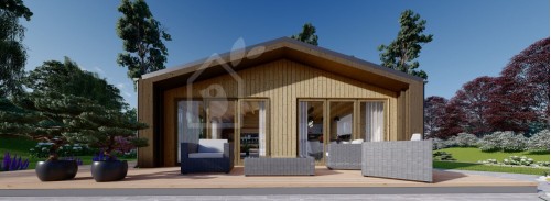 Бревенчатый Дом РОБЕРТА (44 мм + обшивка), 96 м²