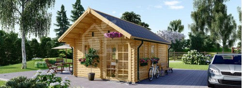 Бревенчатый домик с лофтом SCOOT (44 мм), 4,5x6 м (15#039;x20#039;), 27 м² + 9 м²