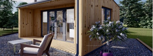 Garden Office TINA (Insulated, 34 + Cladding), 5.5x5 m (18'x16'), 22 m²