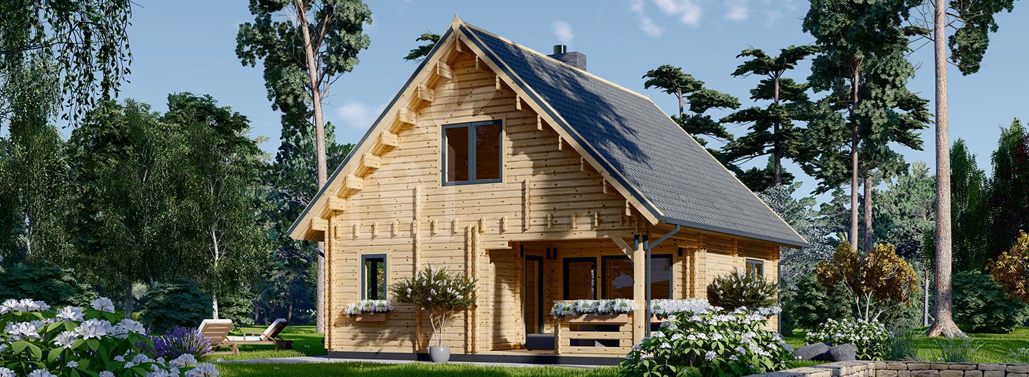 Бревенчатый Дом ДОРИС (44+44 мм), 80 м²
