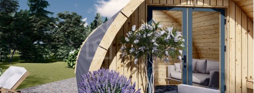 Glamping / Camping Pod BRETA with a Twin Bedroom (44 mm), 4x8 m (13'x26'), 32 m²