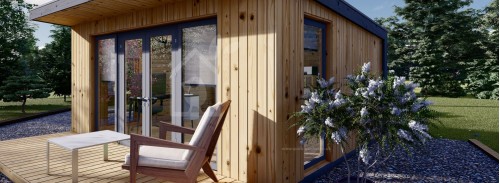 Garden Cabin EVELIN (Insulated, 34 mm + Cladding), 5x4 m, 20 m²