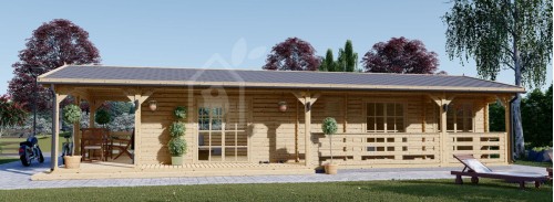 Бревенчатый домик TOSCANA (44 мм), 53 м² с террасой 29 м²