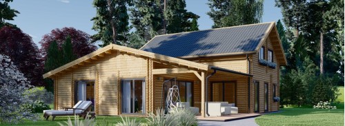 Log Cabin House DARLA (44+44 mm), 180 m²