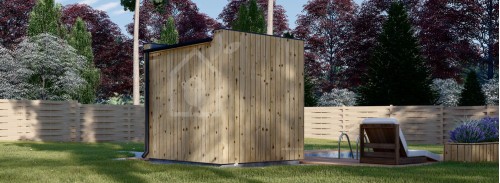 Outdoor Sauna DELLA (34 mm + Cladding), 2,6 x 2,1 m, 3,8 m²