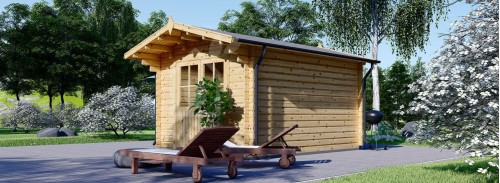 Garden Log Cabin PETER (34 mm), 3x3 m (10'x10'), 9 m²