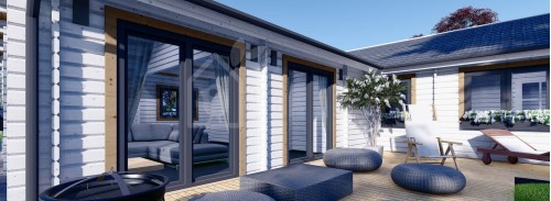 Log Cabin House PAULA (Insulated PLUS, 44 + 44 mm), 129 m²