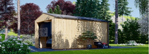 Single Wooden Garage SILVIA (34 mm + Cladding), 3.4x5.4 m (11'x18'), 20 m²