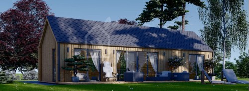 Бревенчатый домик ADALINE (34 мм + обшивка), 50 м²