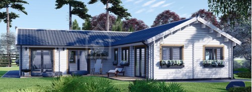 Log Cabin House PAULA (Insulated PLUS, 44 + 44 mm), 129 m²