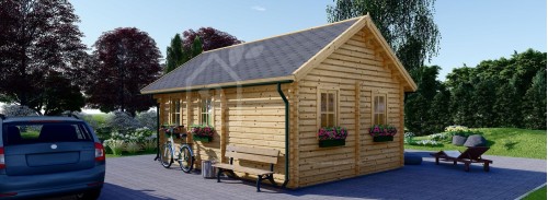 Бревенчатый домик с лофтом SCOOT (44 мм), 4,5x6 м (15#039;x20#039;), 27 м² + 9 м²