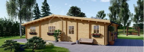 Бревенчатый Дом РИВЬЕРА (80 мм), 100 м² + терраса 20 м²