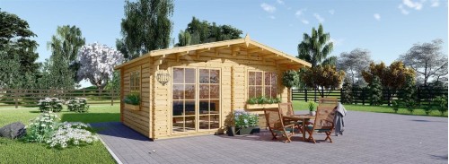 Log Cabin WISSOUS (34 mm), 5x5 m (16'x16'), 25 m²
