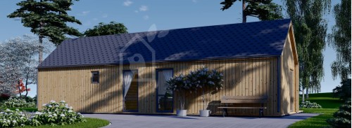 Бревенчатый домик ADALINE (34 мм + обшивка), 50 м²