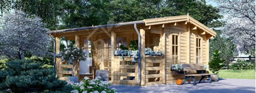 Log Cabin ROYAL (Insulated PLUS, 44 + 44 mm), 5x5 m (16'x17'), 25 m²