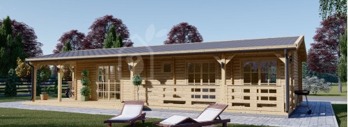 Бревенчатый домик TOSCANA (80 мм), 53 м² с террасой 29 м²