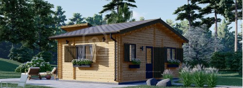 Log cabin HANNA 2 (44+44 mm), 7x8 m (24'x25'), 37 m²