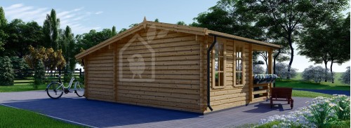 Kütük Kabin ISLA (44 mm), 6x5 m (20'x16'), 18 m², 7 m² Teraslı