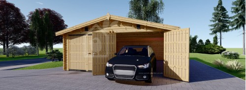 Двойной деревянный гараж CLASSIC DUO (44 мм), 6х9 м (20х30 футов), 54 м²