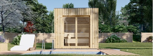 Outdoor Sauna DELLA (34 mm + Cladding), 2,6 x 2,1 m, 3,8 m²