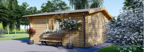 Log Cabin DREUX (44 mm), 5x5 m (16'x16'), 25 m²