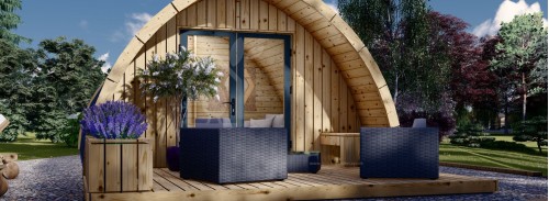 Glamping / Camping Pod BRETA with a Twin Bedroom (44 mm), 4x8 m (13'x26'), 32 m²