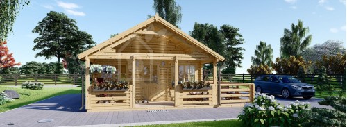 Жилой сруб АНГЕРС (44+44 мм + утеплитель), 36 м² + терраса 19 м²