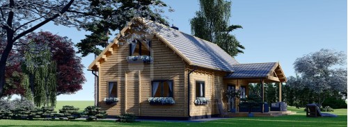 Бревенчатый Дом ВЕРА (80 мм), 132 м² + терраса 13,5 м²
