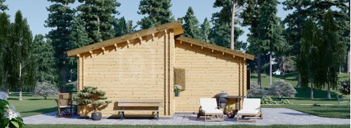 Log cabin HANNA 2 (44+44 mm), 7x8 m (24'x25'), 37 m²