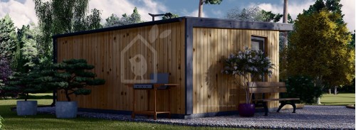 Garden Cabin EVELIN (Insulated, 34 mm + Cladding), 5x4 m, 20 m²
