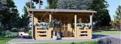 Log Cabin ROYAL (44+44 mm + Insulation), 5x5 m (16'x17'), 25 m²