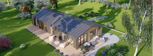 Бревенчатый Дом РОБЕРТА (44 мм + обшивка), 96 м²