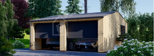 Двойной деревянный гараж SILVIA DUO ALT (34 мм + обшивка), 6x6 м (20#039;x20#039;), 36 м²
