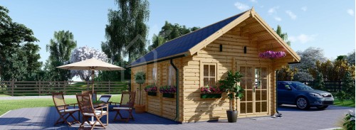 Бревенчатый домик с лофтом SCOOT (44 мм), 4,5x6 м (15#039;x20#039;), 27 м² + 9 м²