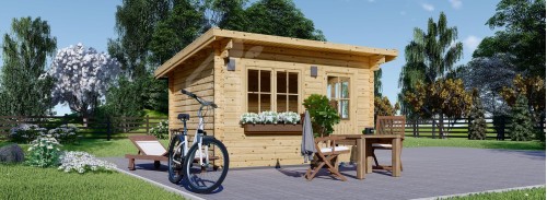 Log Cabin With A Flat Roof DREUX (44 mm), 5x4 m (16'x13'), 20 m²