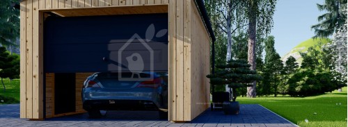 Single Wooden Garage SILVIA (34 mm + Cladding), 3.4x5.4 m (11'x18'), 20 m²