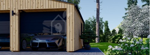 Двойной деревянный гараж SILVIA DUO (34 мм + обшивка), 6x6 м (20#039;x20#039;), 36 м²