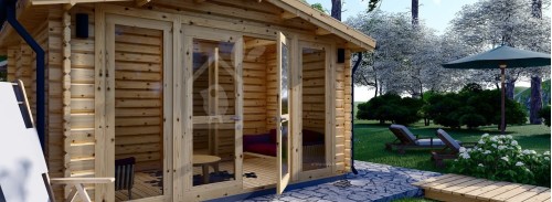 Открытая сауна ELDA (44 мм), 4х4 м, 16 м² (3 комнаты)