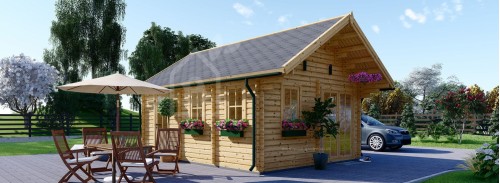 Бревенчатый домик с лофтом SCOOT (44 мм), 4,5x6 м (15#039;x20#039;), 27 м² + 9 м²
