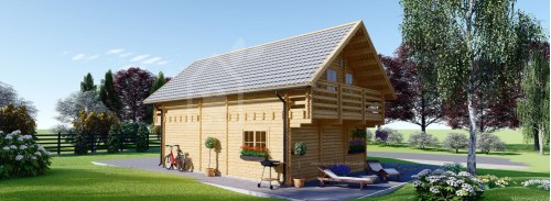 Бревенчатый Дом ЛАНГОН (Утеплённый ПЛЮС, 44+44 мм), 95 м²