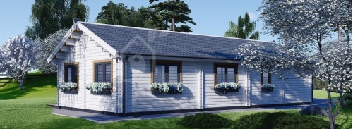 Log Cabin House PAULA (Insulated PLUS, 44 + 44 mm), 129 m²