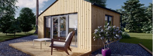 Garden Cabin TONIA (34 mm + Cladding), 5x5 m, 25 m²
