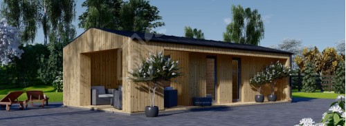 Садовая студия АННА Модерн (34 мм + облицовка) 20 м² С террасой 16 м²