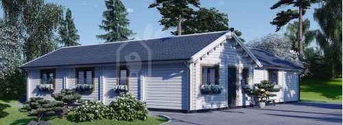 Log Cabin House PAULA (Insulated PLUS, 44 + 44 mm), 129 m²