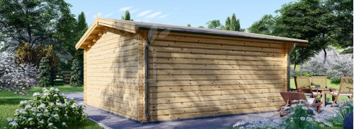 Kütük Kabin DREUX (34+34 mm + Yalıtım), 6x6 m (20'x20'), 36 m²