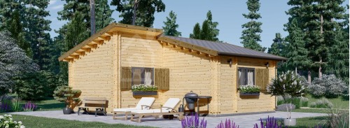 Log cabin HANNA 2 (44+44 mm), 7x8 m (24'x25'), 37 m²
